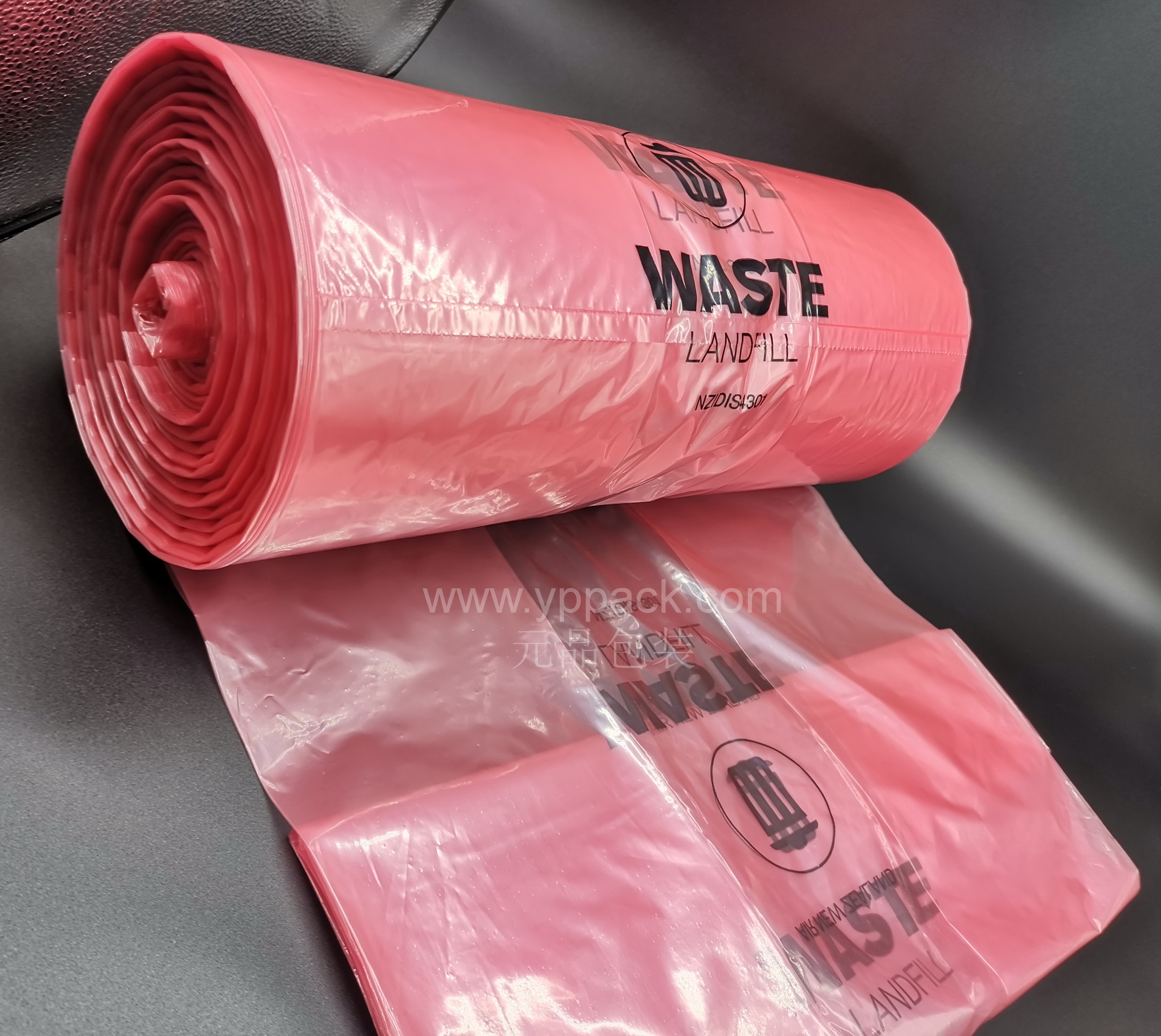 Waste bag on roll