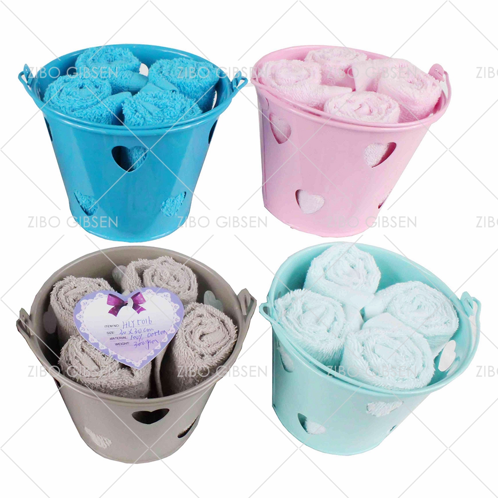 Cotton towel set with basket towel set gift towel set guest towel