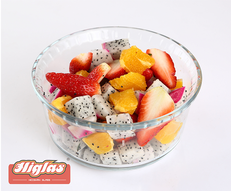 0.65l/1.3l/2.2l Borosilicate Glass Flutted Bowl