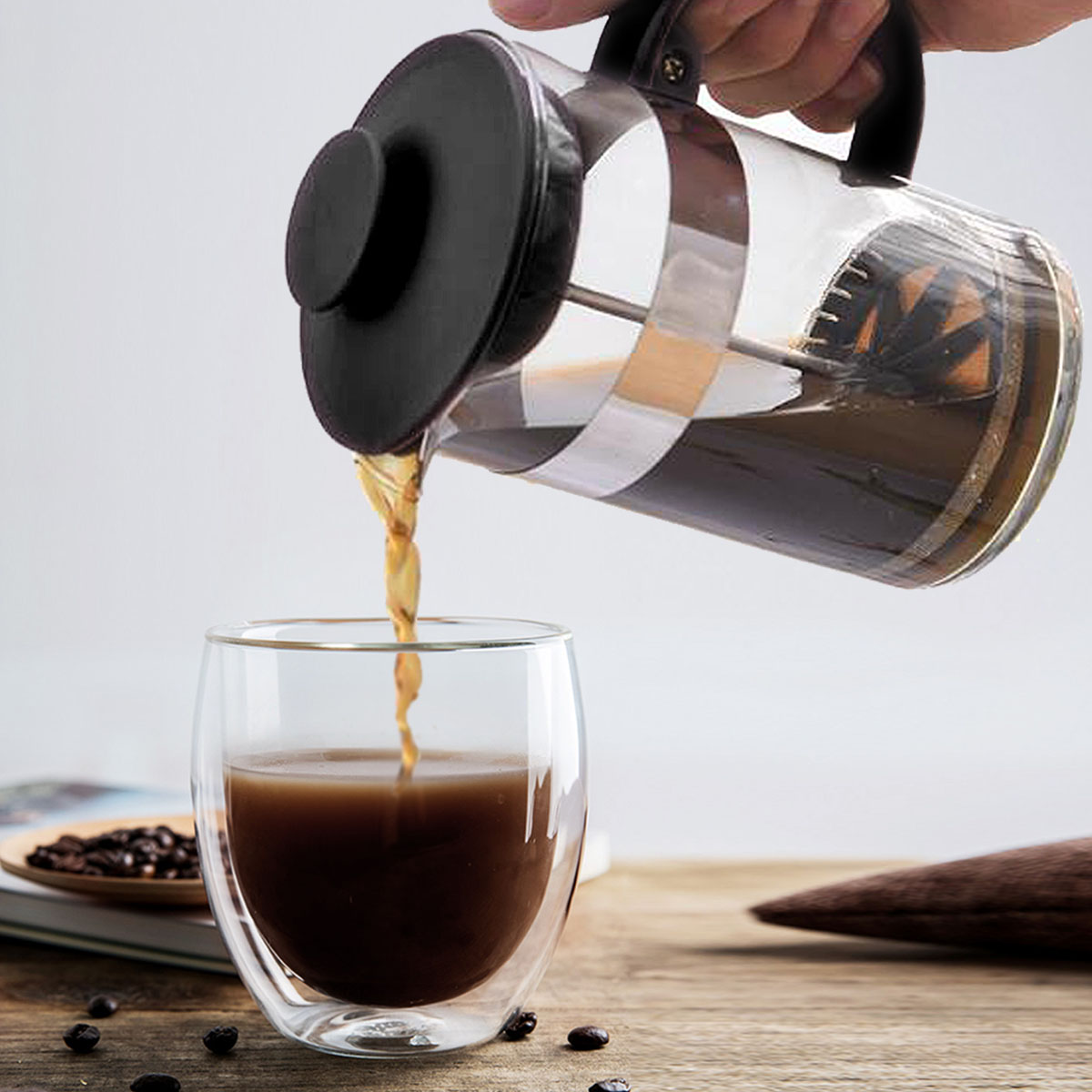 Borosilicate glass french press coffee pot