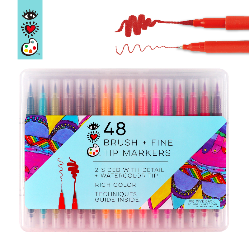 Gift set of 48 colors high quality twin calligraphy marker