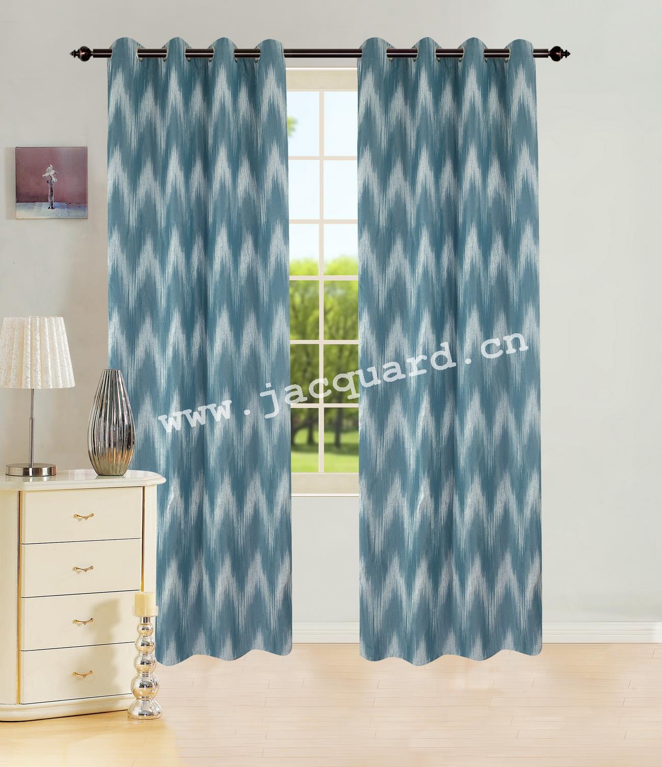 Jacquard Gromment Curtain/Eyelet Curtain for Bed Room Living Room(2 Panels)