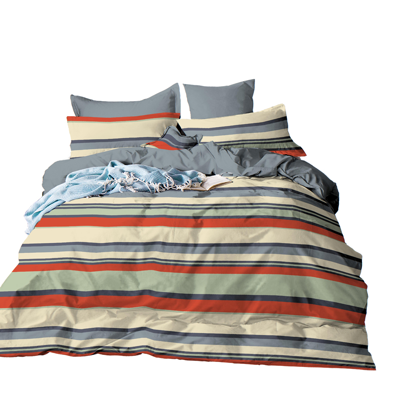 1502TC 100cotton cross stripe print fabric for duvet cover