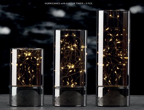 LED Smoky Glass Hurricane