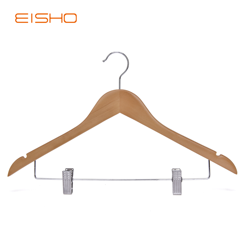 Wooden Pant Hanger with Clips