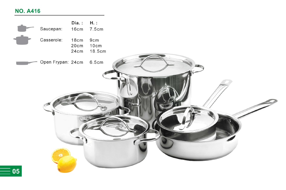 9pcs Stainless Steel cookware sets