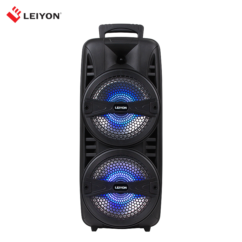 30W Double 8 inch Bluetooth Speaker D08C LED Lighting Portable Wireless Bluetooth Party Speaker
