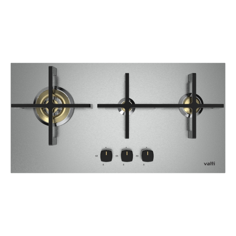 Vatti Chinabest GU03375S 30 Inches 750mm Gas Cooktops Dual Fuel Sealing 4 Sabaf Brass Burner Gas Stove Tempered Glass Drop-In Built-In Gas Hob