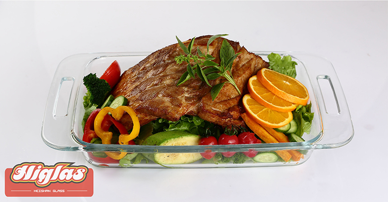 1.5l/2.5l/3.0l Borosilicate Glass Baking Dish With Hole In Handle