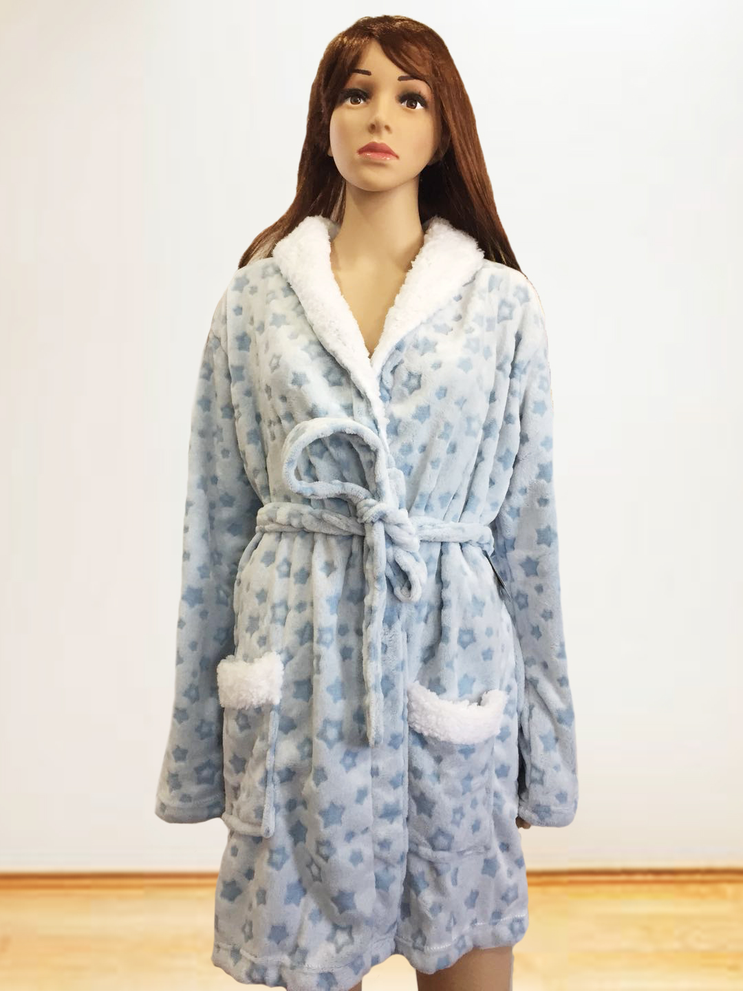 Ladies Embossed Cut-Pill Flannel Robe