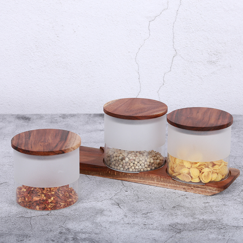 glass seasoning pot, frosted glass seasoning pot