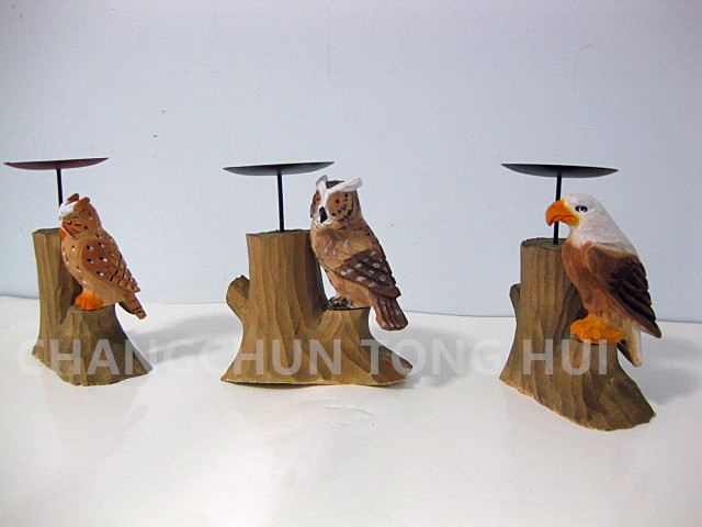 wood carved candle stand
