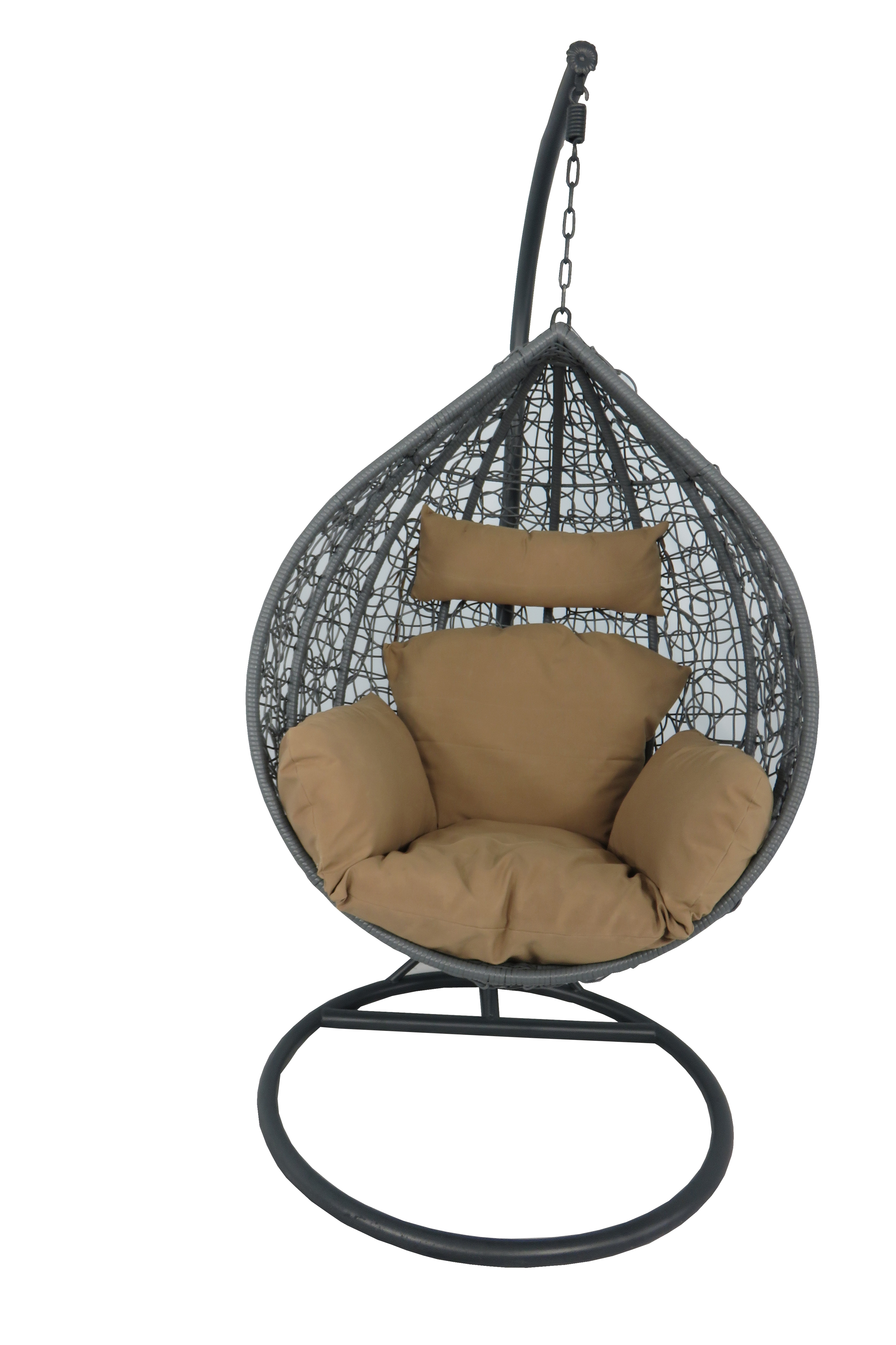 Outdoor Double Seat Garden Furniture Rattan Patio Swings Hanging Egg Chair with Stand