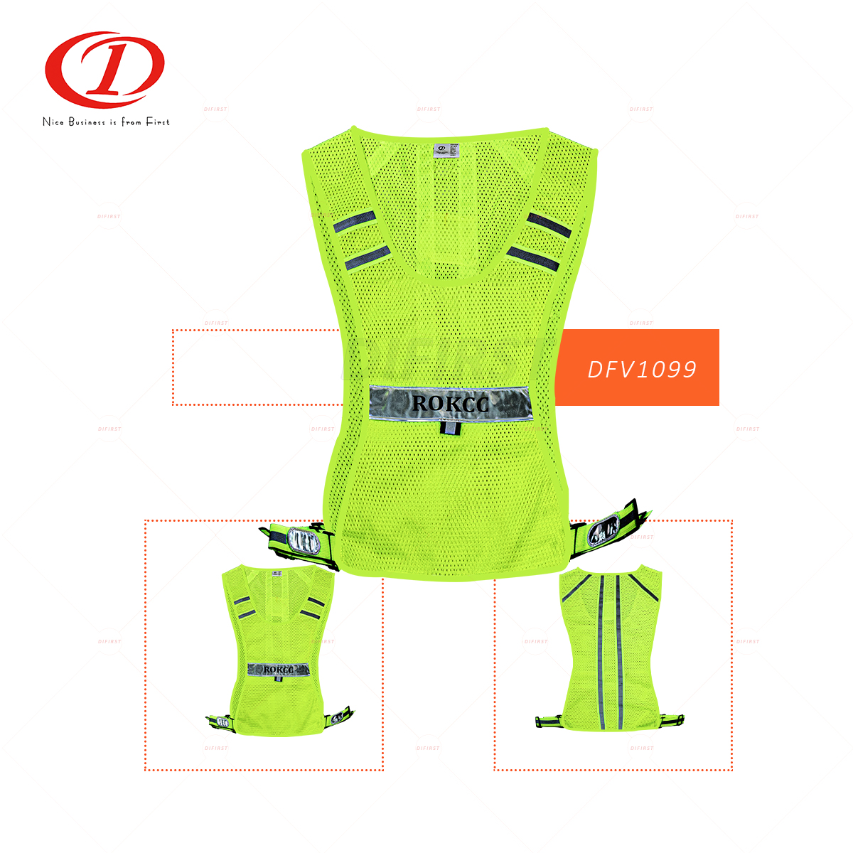 Polyester Adjustable Reflective Cycling Safety Vest