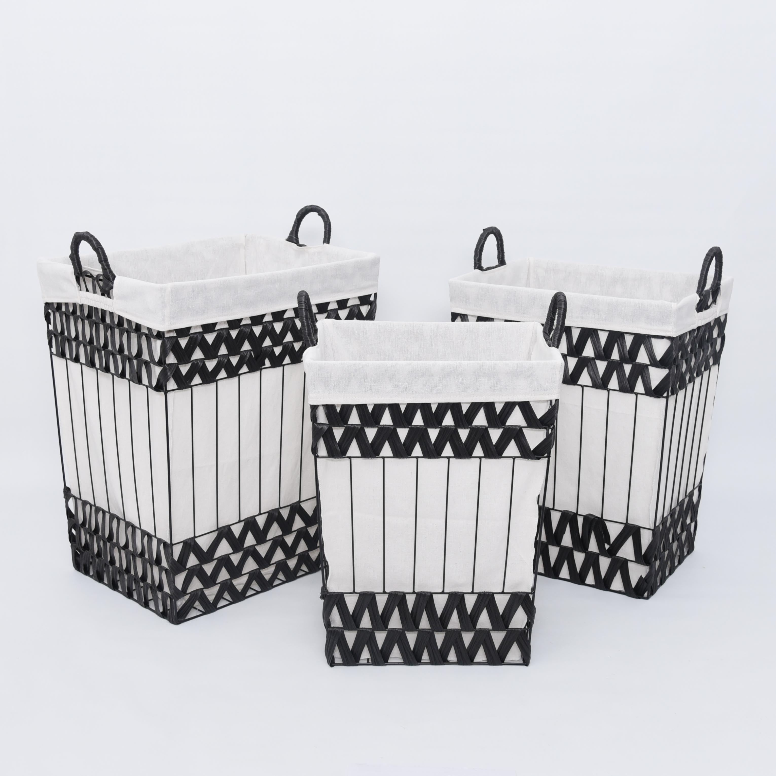 Black Rectangle Laundry Basket