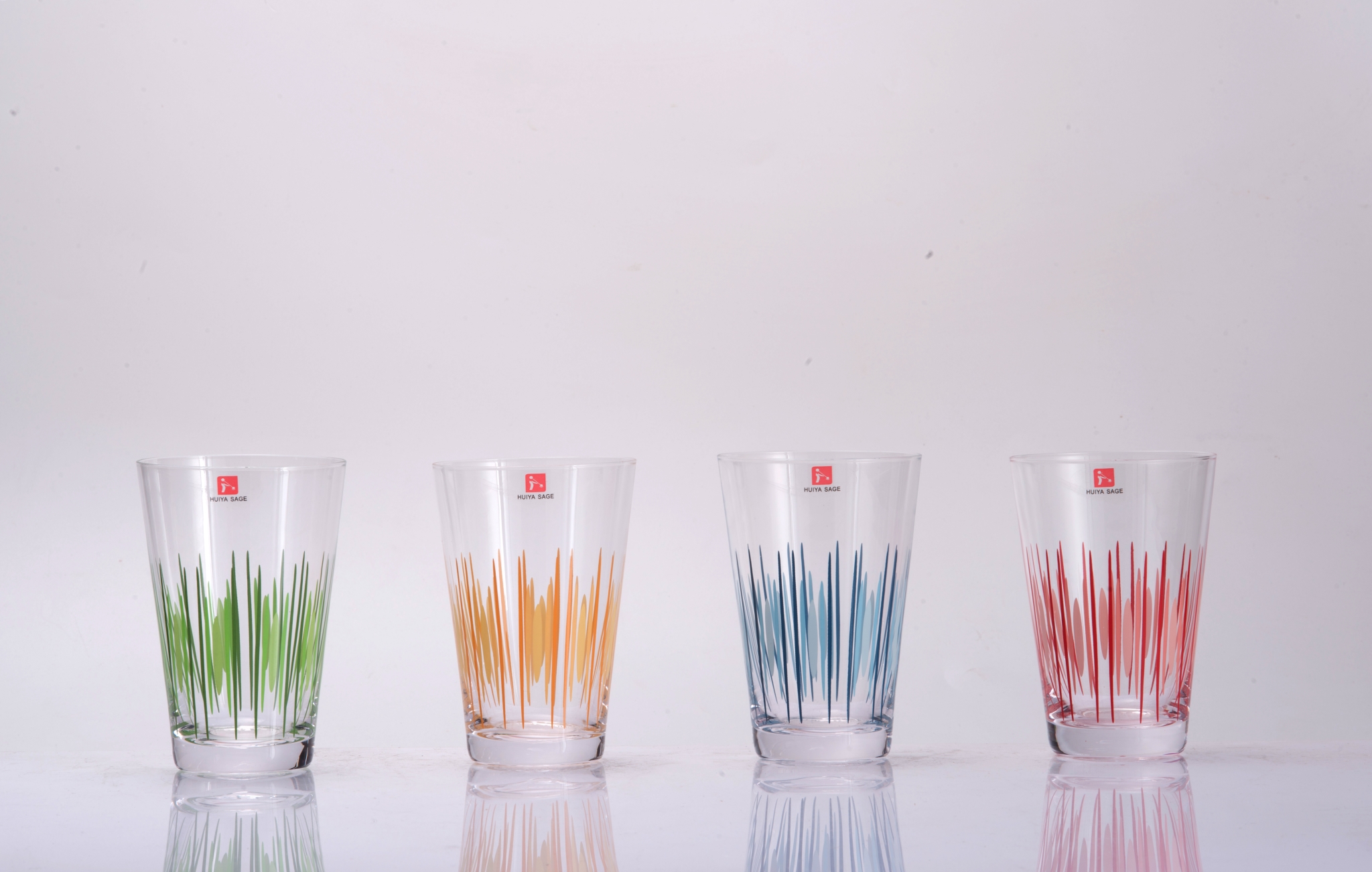 Colorful Strip Design Tumbler Glasse