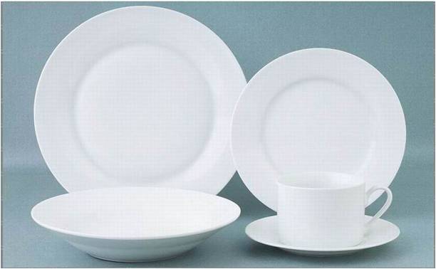 20pcs White Dinner Set Porcelain Round With 9.5"