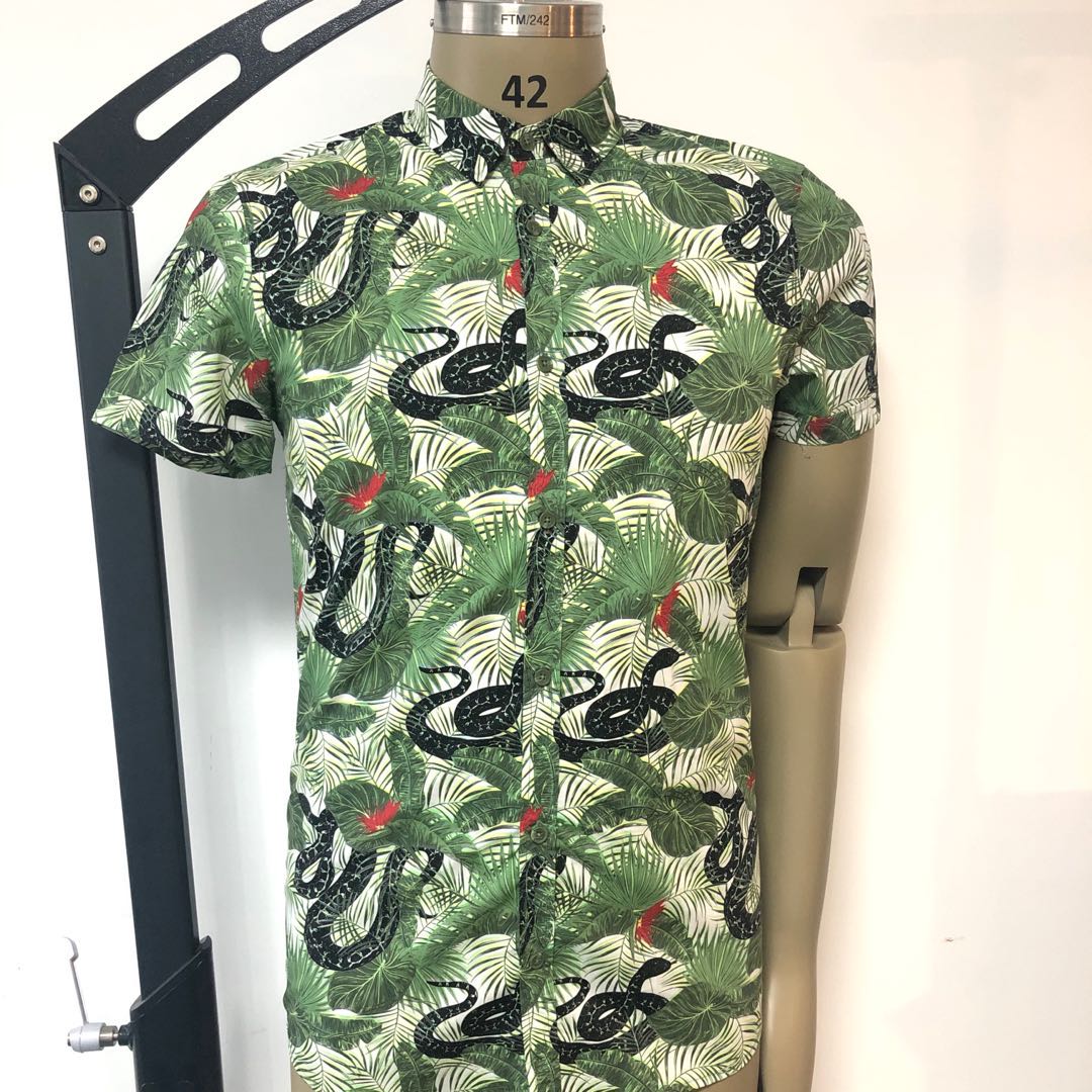 100%cotton men's print shirt