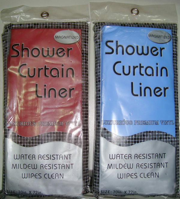 Fashion custom PVC solid color bath Shower Curtain Liner hookless home and hotel use with magnet