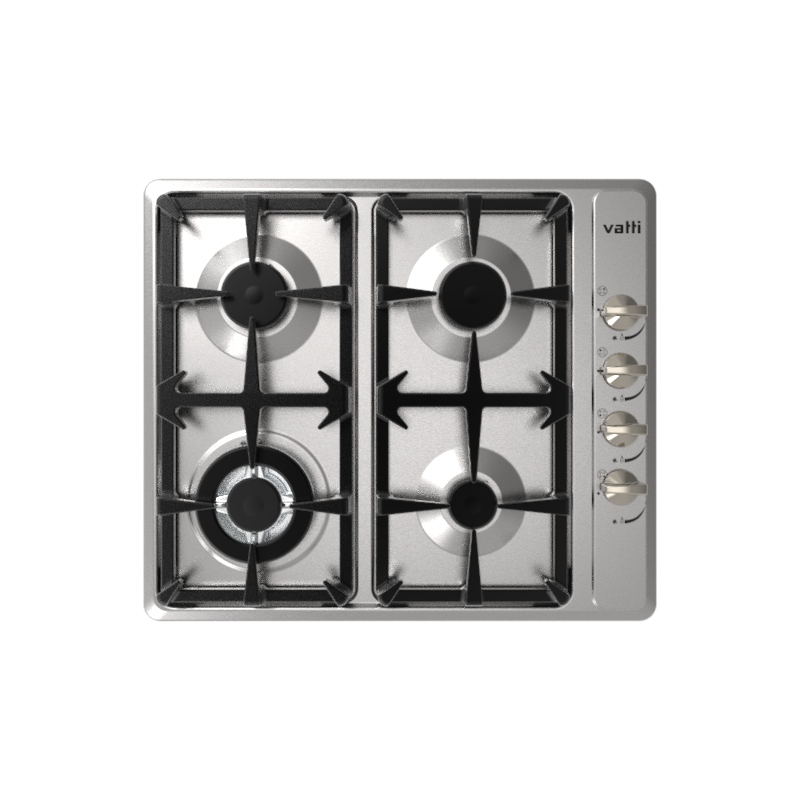 Vatti Chinabest G4501SCP 24 Inches 600mm Gas Cooktops Dual Fuel Sealing 4 Sabaf Burner Gas Stove toughed stainless steel Drop-In Built-In Gas Hob CE AGA