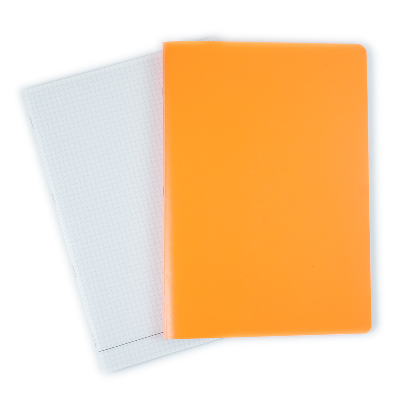Fluorescent/colored transparent PP stapled exercise book