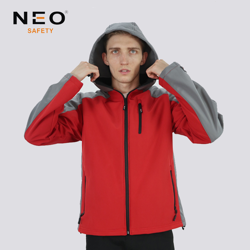Red and Grey Outdoor Softshell with detachable hoodie