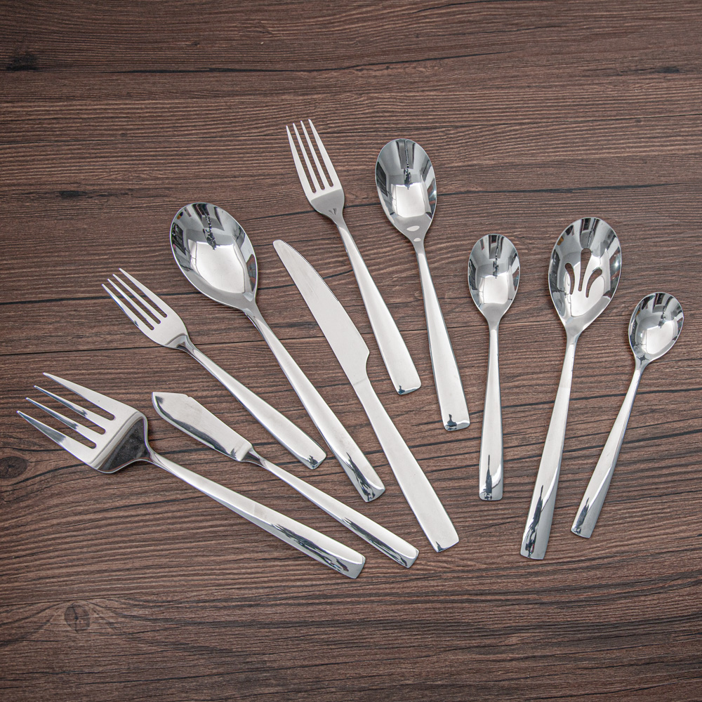 Stainless steel morden classic mirror polish flatware set for home restaurant wedding daily use