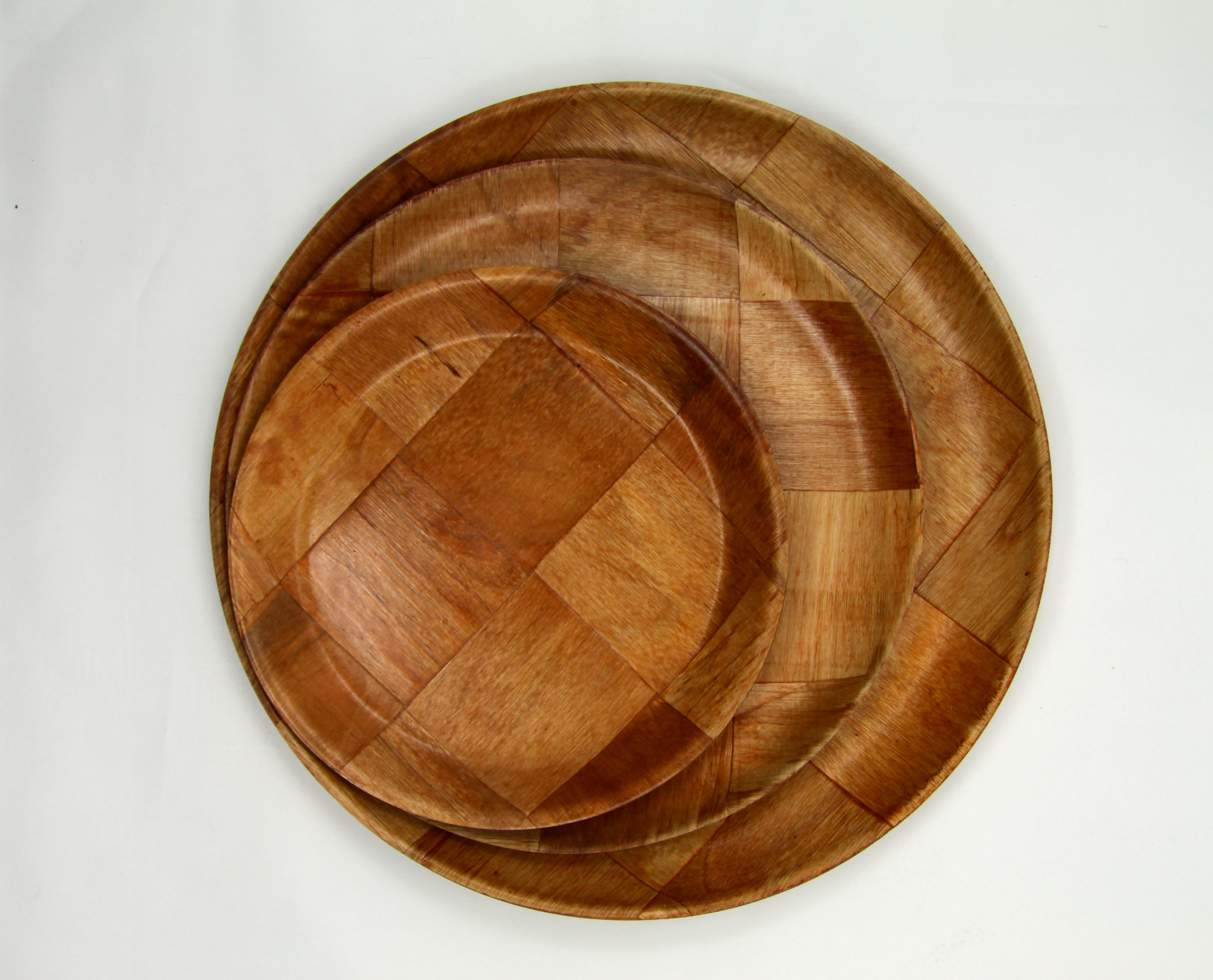 Round Wooden Tray Flat Rim