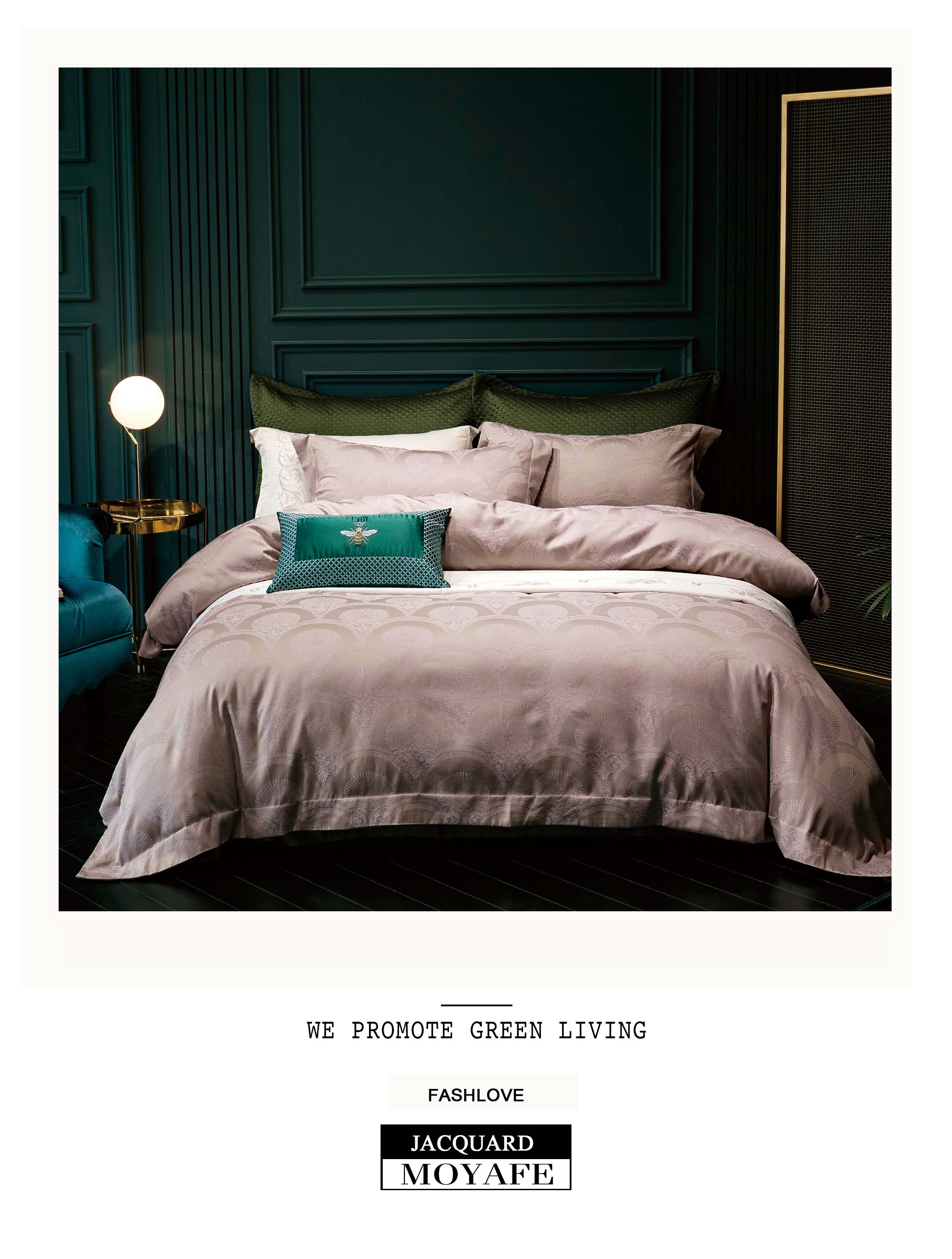 Cotton/poly jacquard duvet cover set quilt set