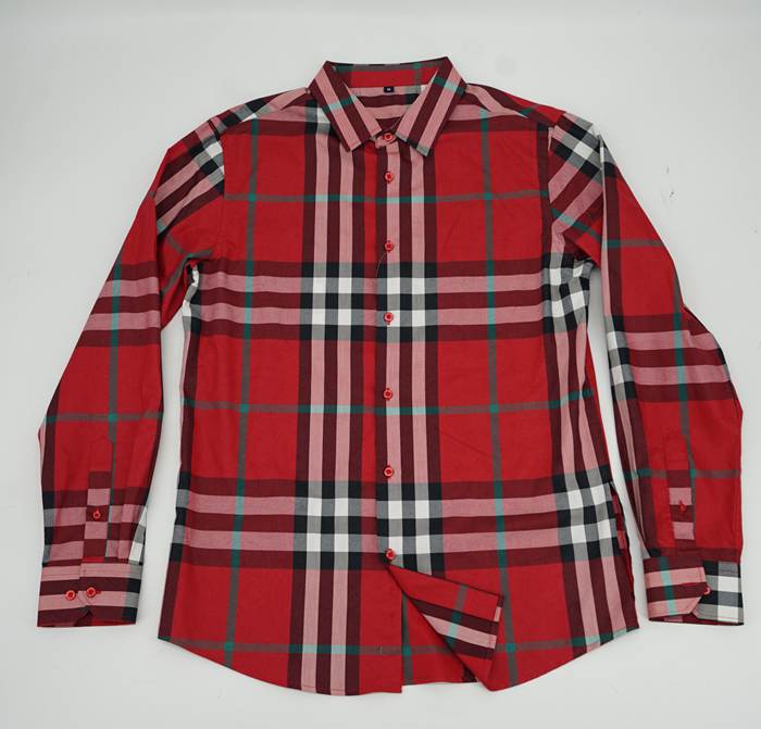 Men L/S, woven Y/D fabric with press print shirt