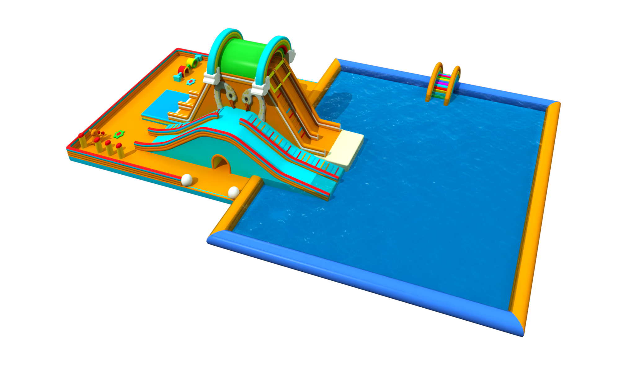inflatable land water park,moving water park