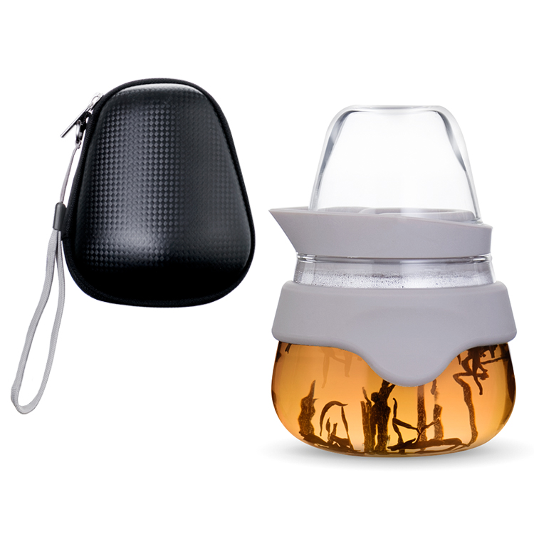 Sinoglass portable glass tea server with carrying case