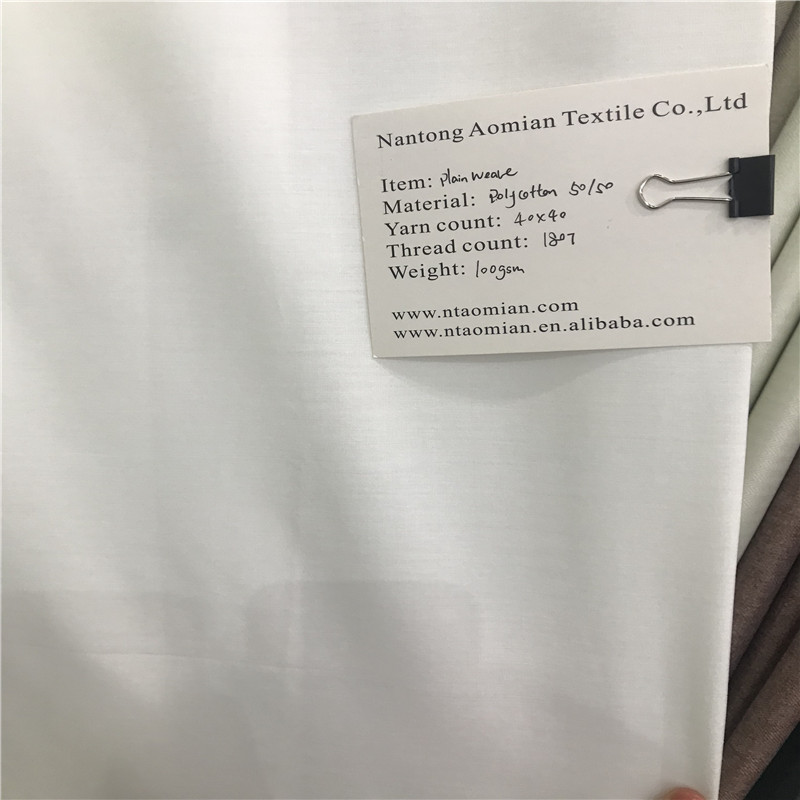 Polycotton T/C 50/50 plain weave fabric 40s*40s 180TC
