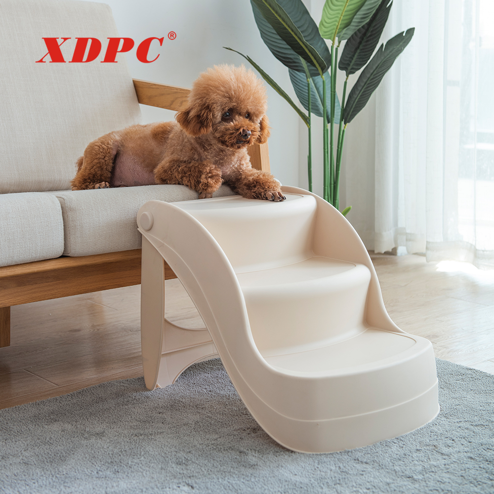 High quality indoor folding plastic cat dog stair for bed