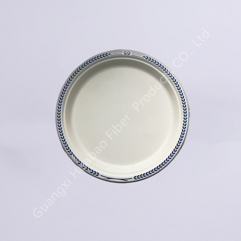 100% biodegradable bagasse plate with printing