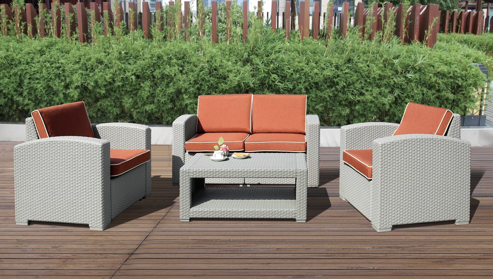 SF1-4P, plastic rattan sofa