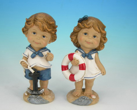 7" navy children decor S/2