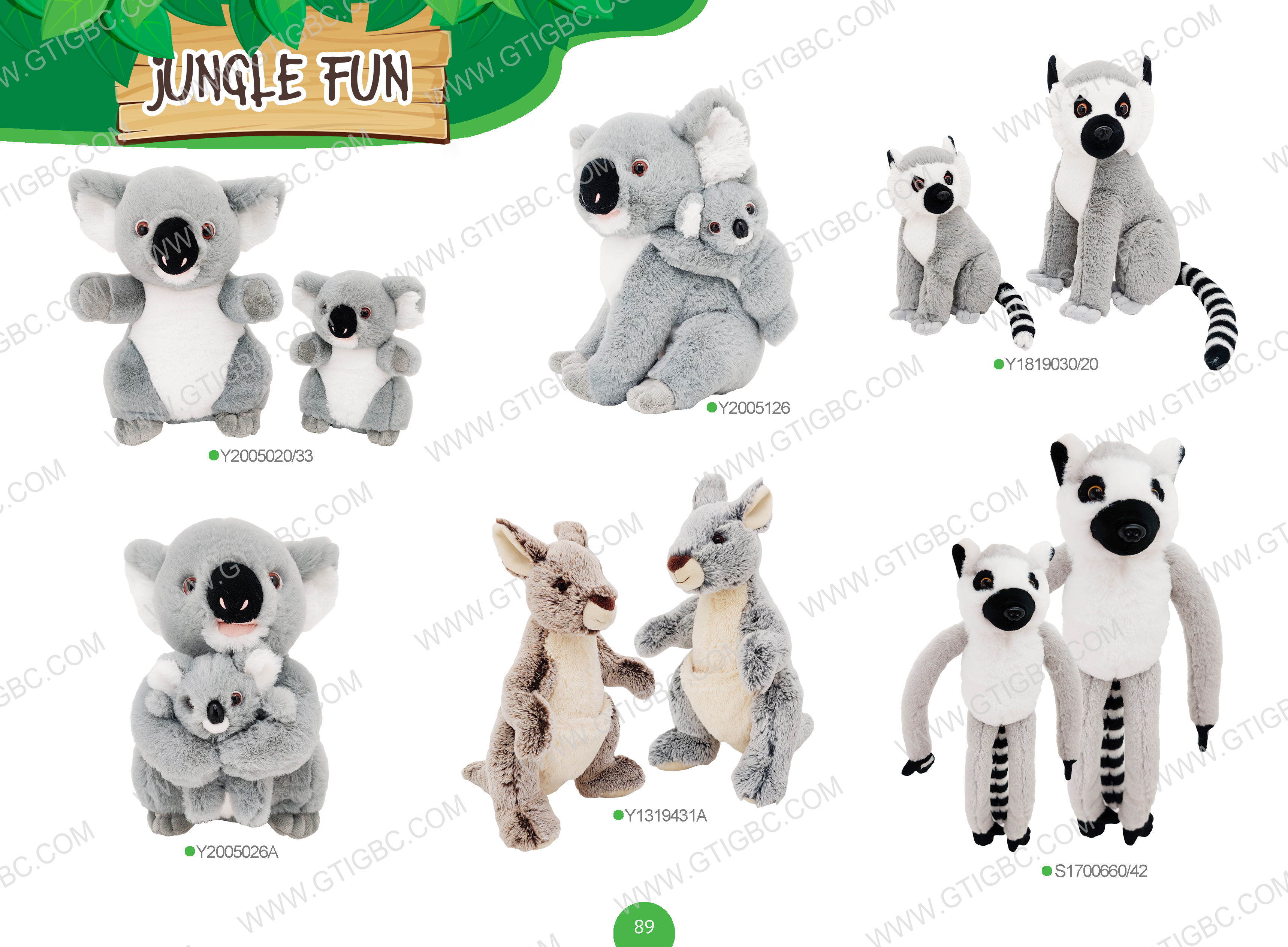 Wild Animals Koala Kangaroo Monkey Gtst Plush Toy