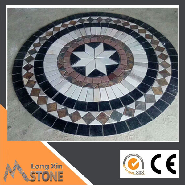 outdoor natural stone mosaic tile floor patterns medallions stone
