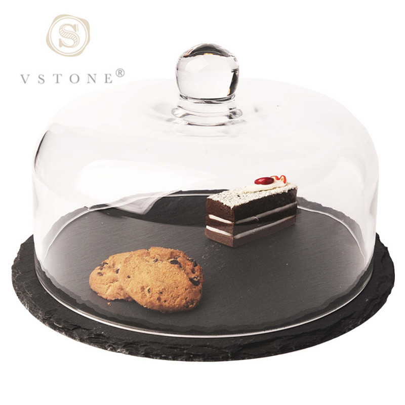 Black Slate cheese dome，marble craft