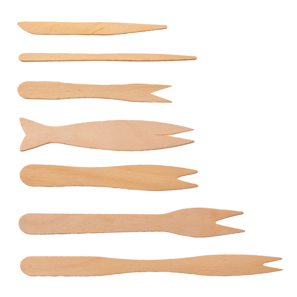 Disposable wooden chip fork