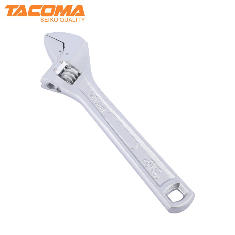 Chrome plated adjustable wrench