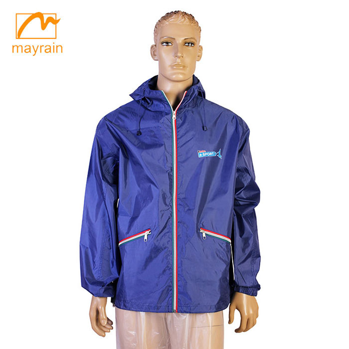 Men Foldable waterproof windproof polyester pu Jacket