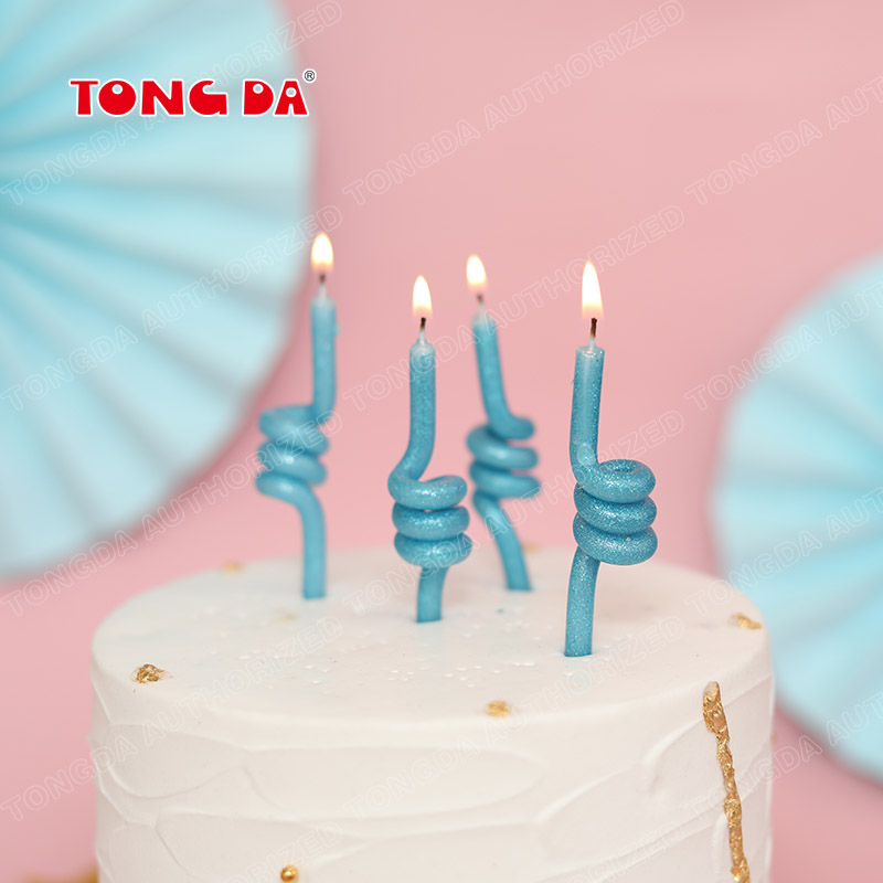 Party assistant blue plated crystal thread birthday candle