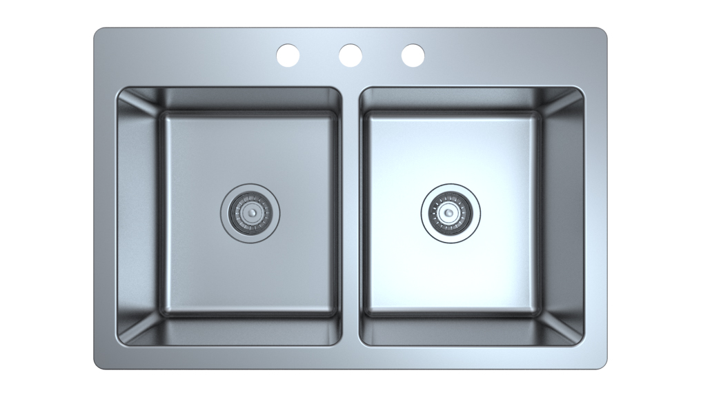 Stainless Steel Drop-in Equal Bowl Sink, R20