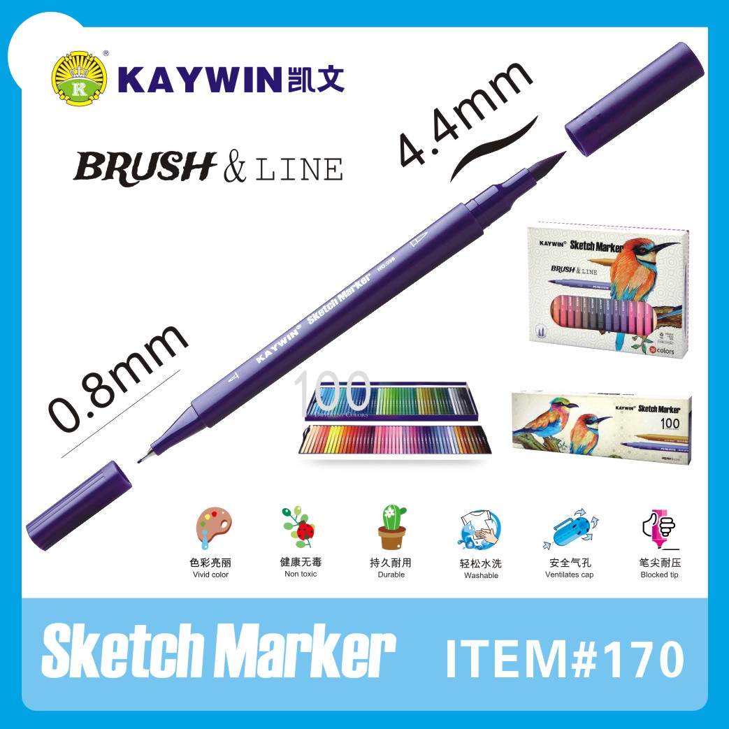 000 Dual tip brush marker