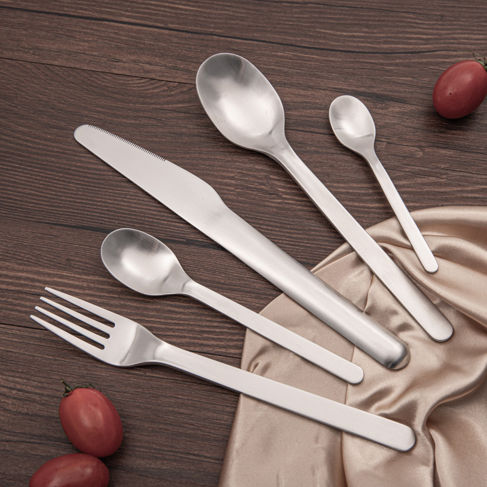 18/8 matte silk polish stainless steel cutlery flatware set travel airline cutlery set