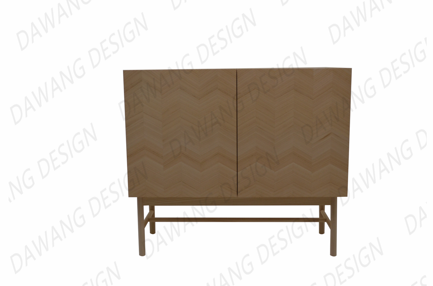 solid wood TV cabinet with ironwork foot