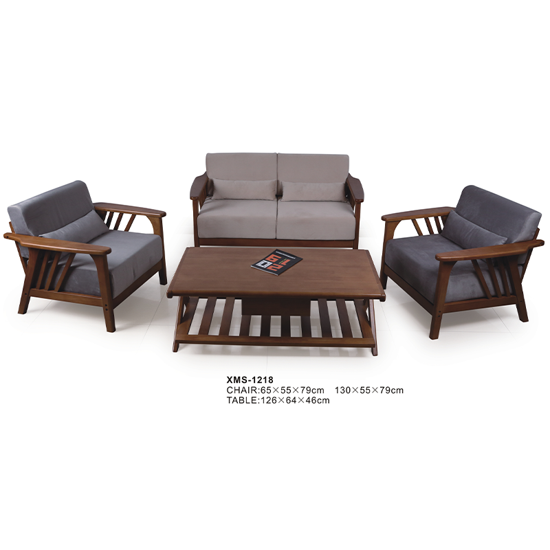 Wood sofa, tea table