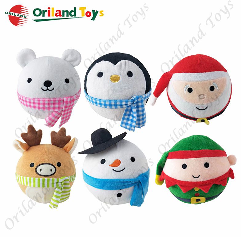 Memory foam stuffed soft squishy plush stress balls Christmas santa elf toy